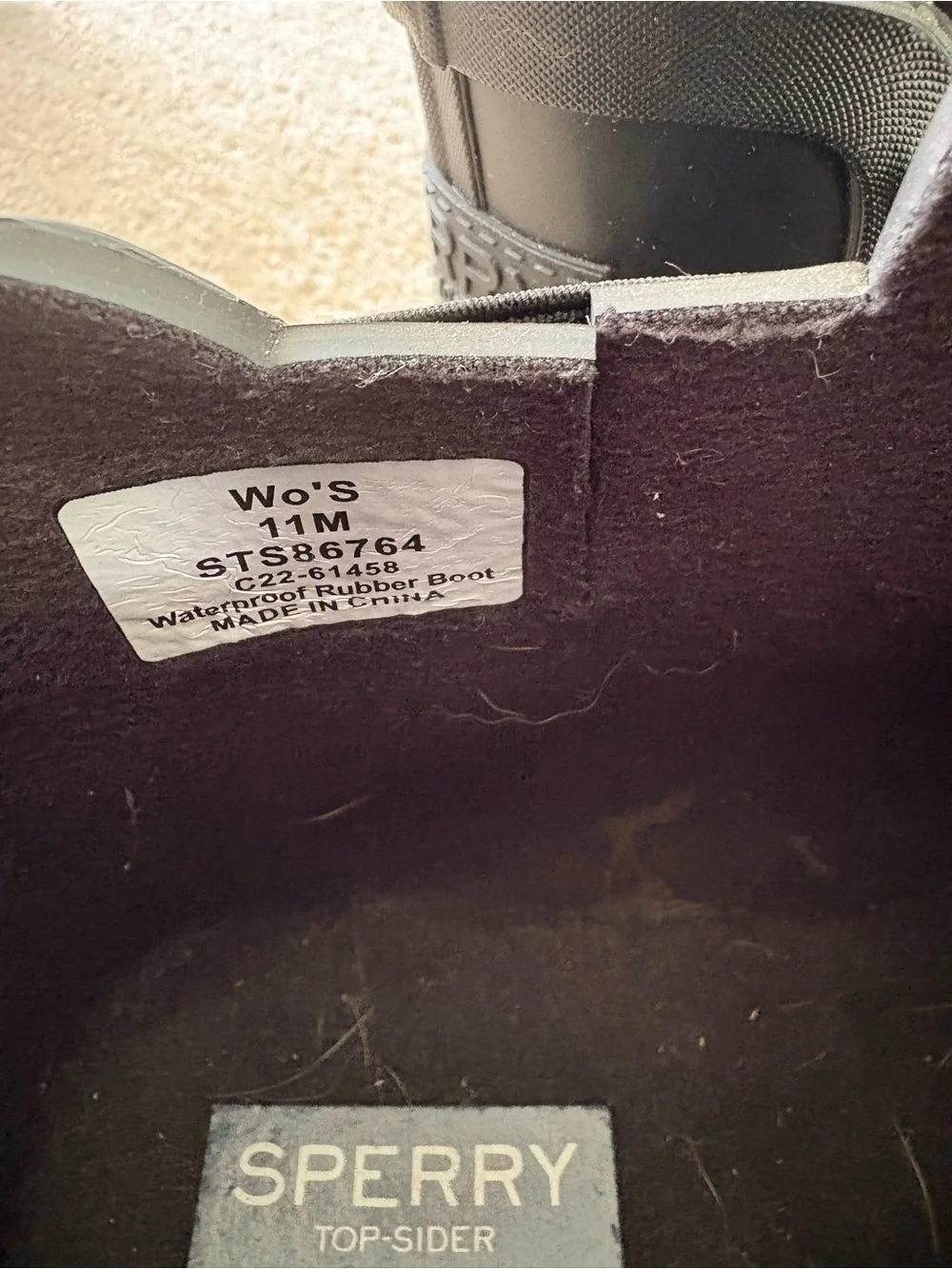 Sperry Youth Black Chelsea Waterproof Rain Boots